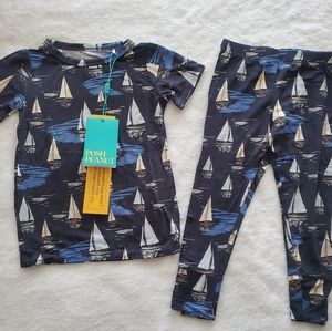 NIB Posh Peanut Boys' Del Ray Sailboat Pajamas 18-24m